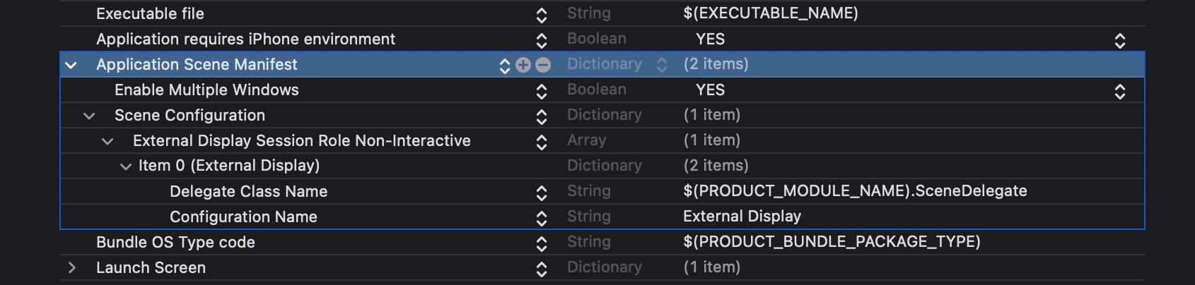 Info.plist configuration