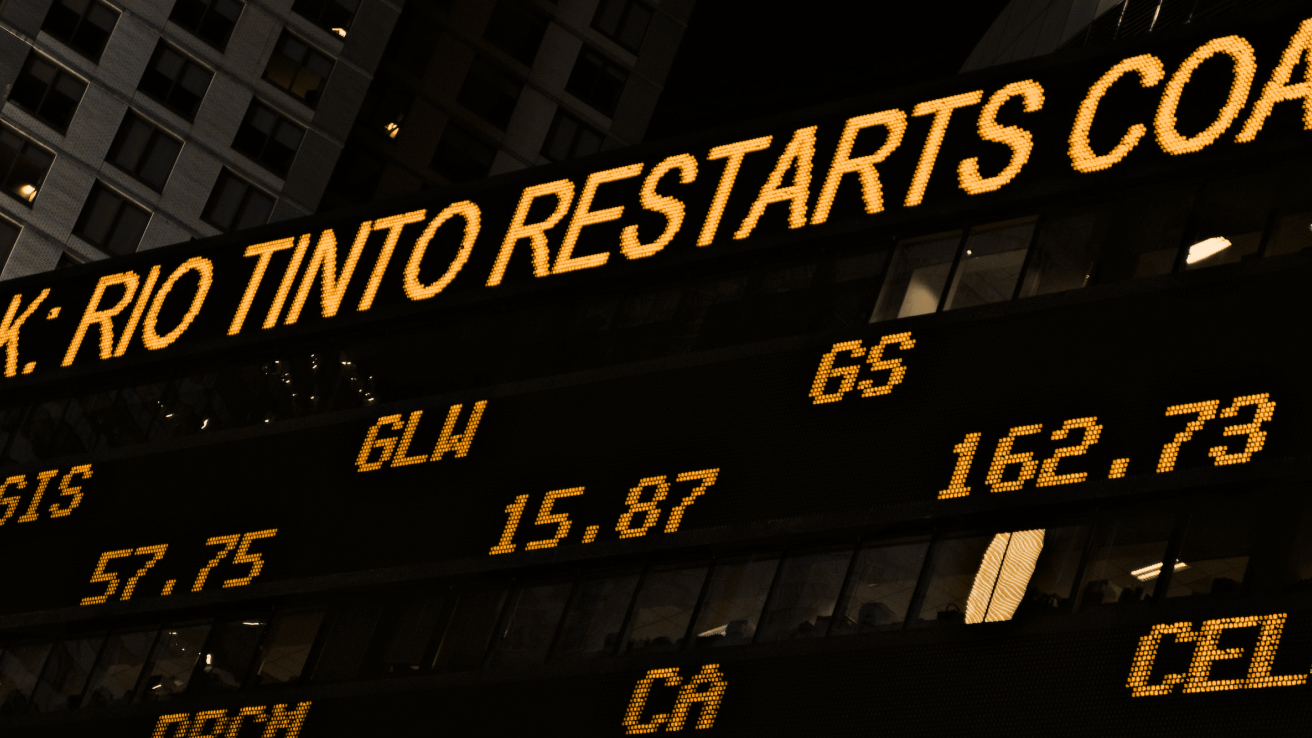 A modern stock market ticker