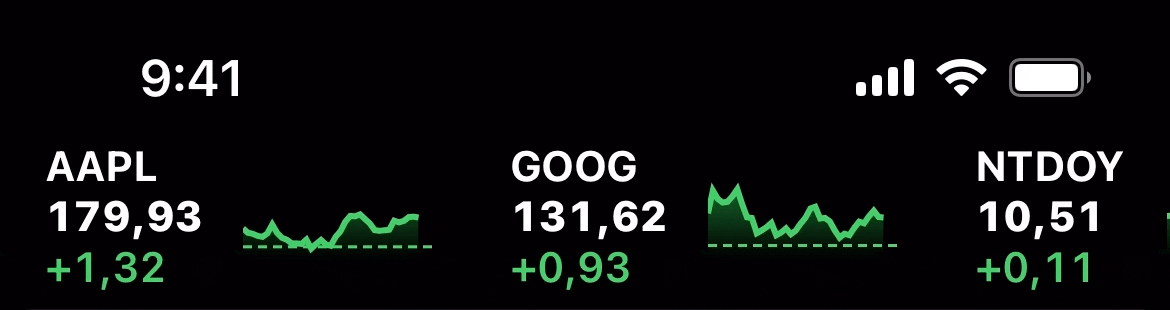 Marquee in Stocks app