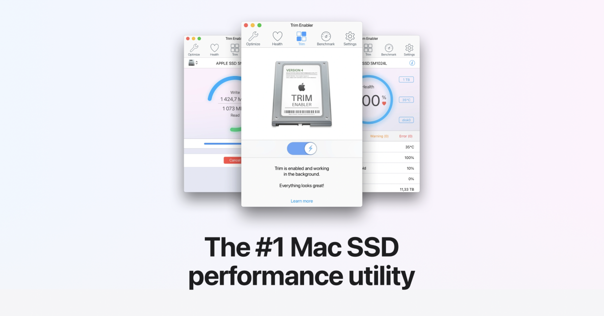 pude sekvens tankevækkende Trim Enabler: The #1 Mac SSD performance app. Enable Trim on macOS and  speed up your Mac drive.